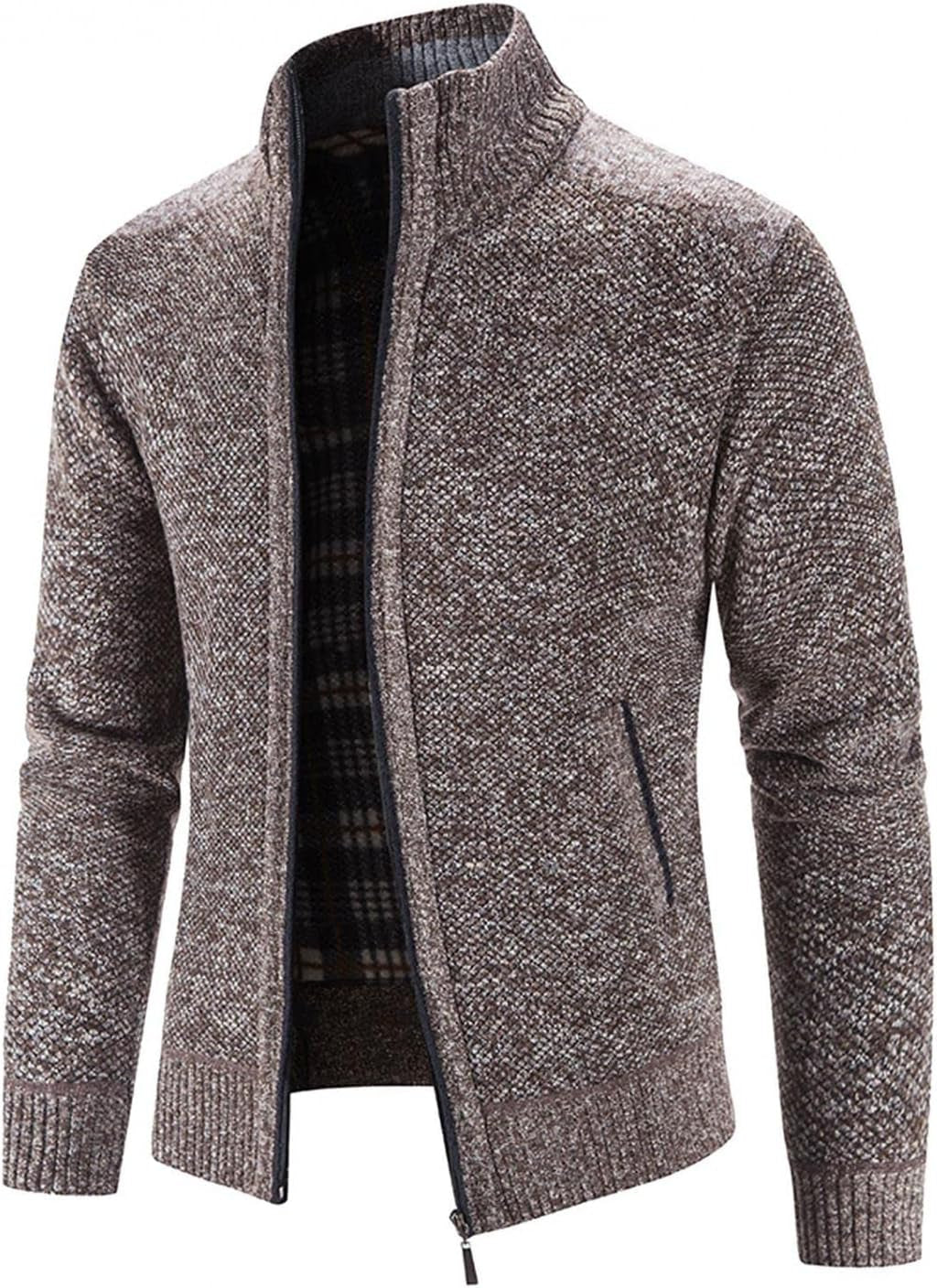 Cardigan for Mens,Full Zip up Solid Color Hoodies Open Front Sweater Athletic Sweatshirt Knitted Jacket Fashion Winter Tops