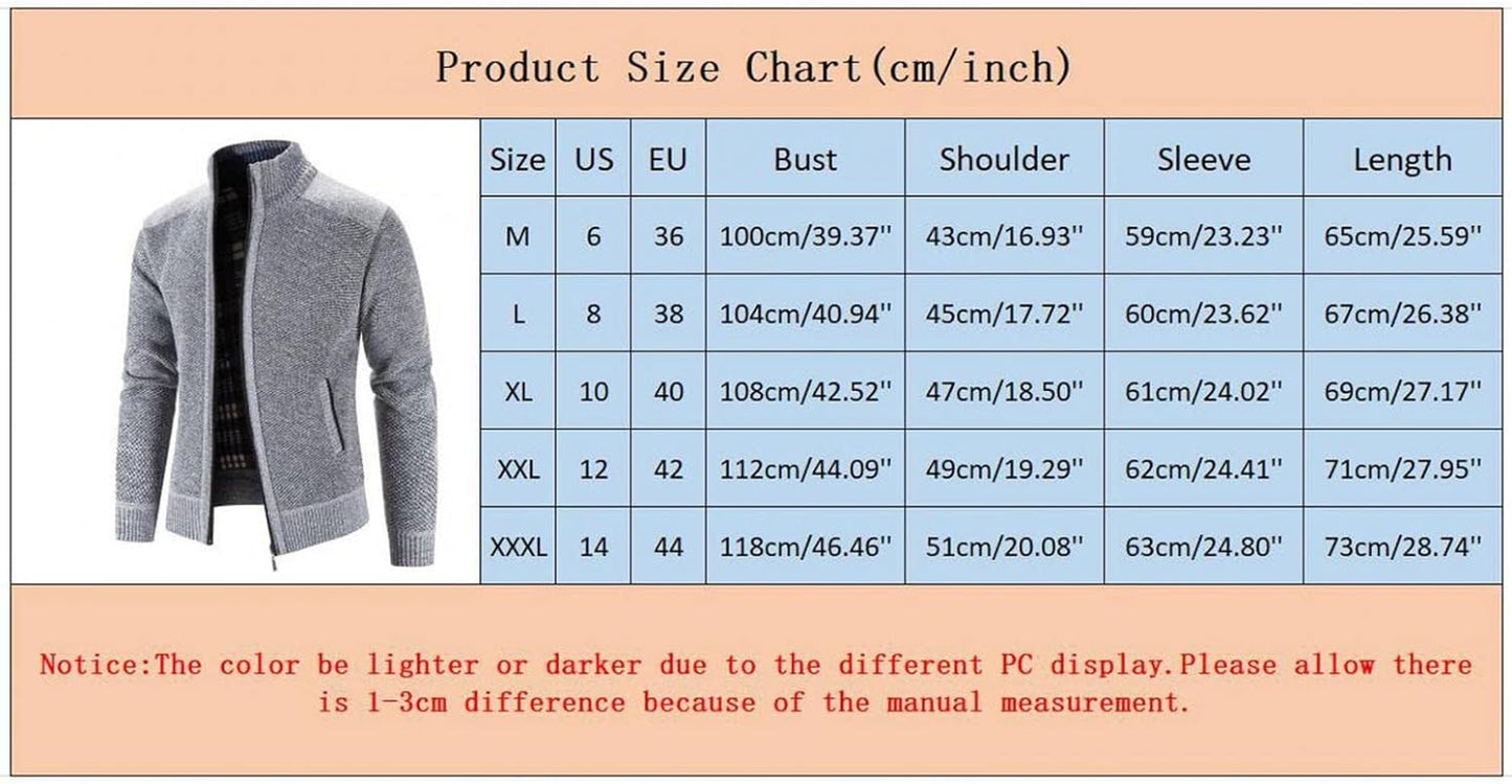 Cardigan for Mens,Full Zip up Solid Color Hoodies Open Front Sweater Athletic Sweatshirt Knitted Jacket Fashion Winter Tops