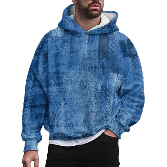Big and Tall Hoodies Sweatshirt for Men Vintage Graphic Kangaroo Pocket Hooded Pullover Retro plus Size Hoodie Shirt